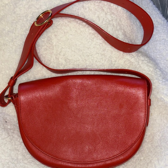 Cuyana Handbags - Cuyana Like New. Red Leather Crossbody Half Moon Bag